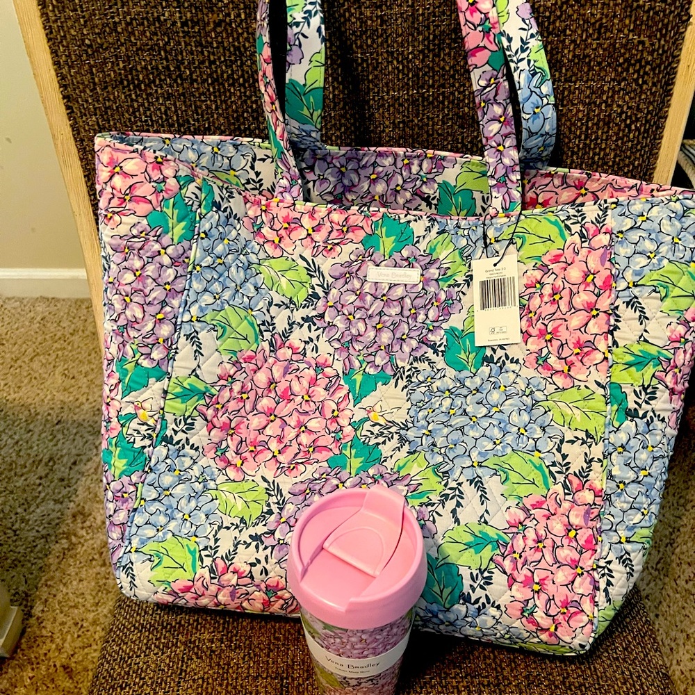 Vera Bradley grand XL tote and coffee tumbler